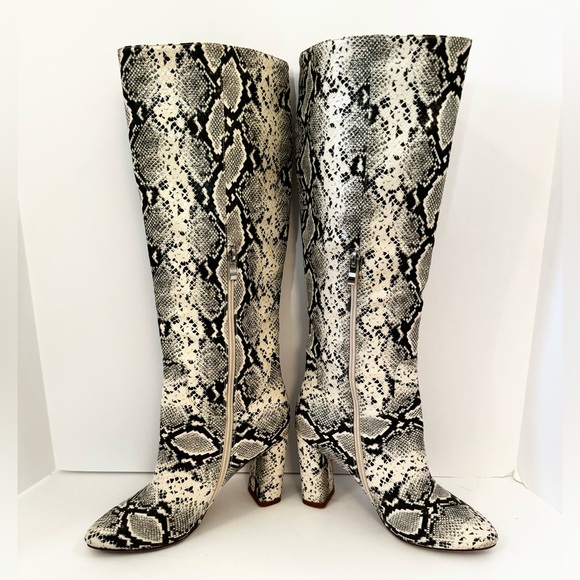 Pretty Little Thing Faux Snake Knee High Boots - Picture 3 of 11
